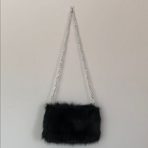 Silver Chain Fur Bag.